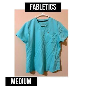 Fabletics Aqua Blue Scrub Top